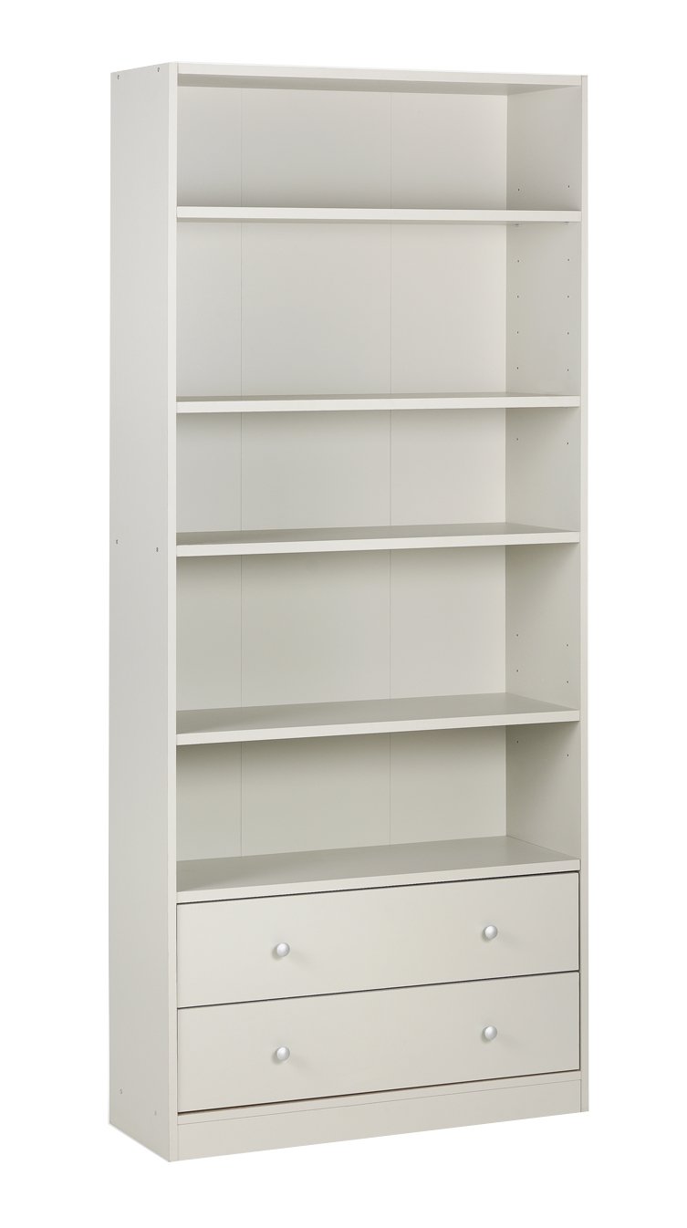 Argos Home Maine 4 Shelves 2 Drawer Bookcase - Grey