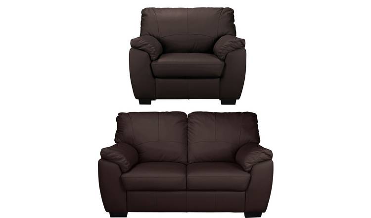 Buy Argos Home Milano Leather Chair 2 Seater Sofa Chocolate Sofa sets Argos