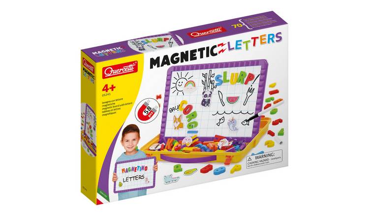 Quercetti 58 Pieces Magnetic Letters - Age 3+