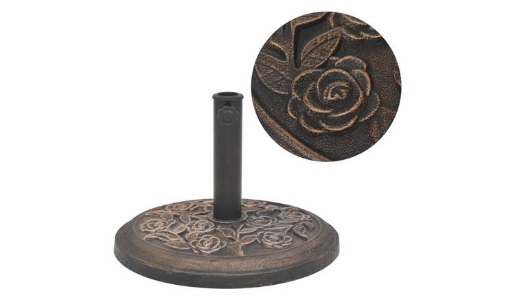 Walplus Steel Parasol Base Resin Round 9 kg - Bronze - 45.5 x 34 cm