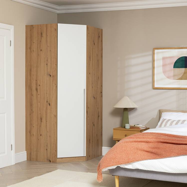 Habitat Munich Corner 1 Door Wardrobe - Oak 0