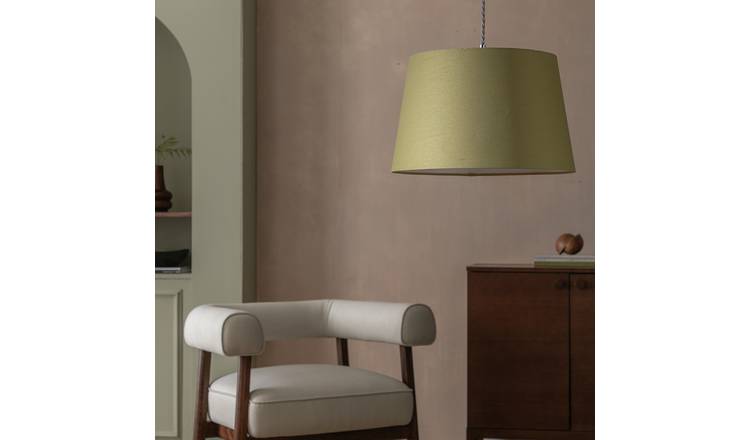 Habitat Green Textured Easy Fit Tapered Lampshade - 40cm