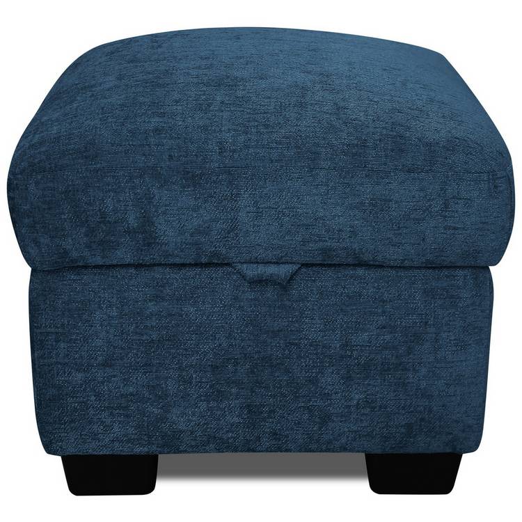 Argos Home Taylor Fabric Footstool - Blue 0