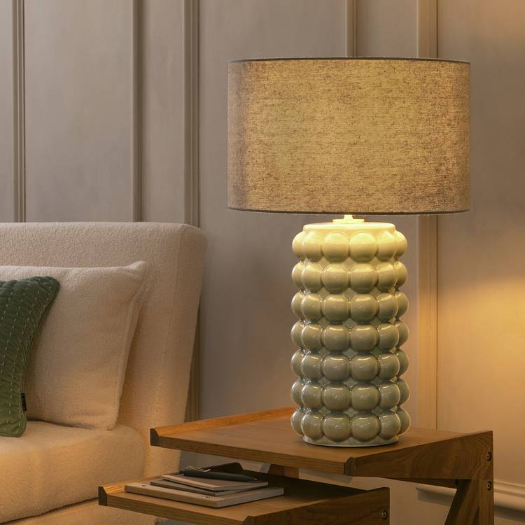 Habitat Bobble 61cm Ceramic Table Lamp - Grey 0