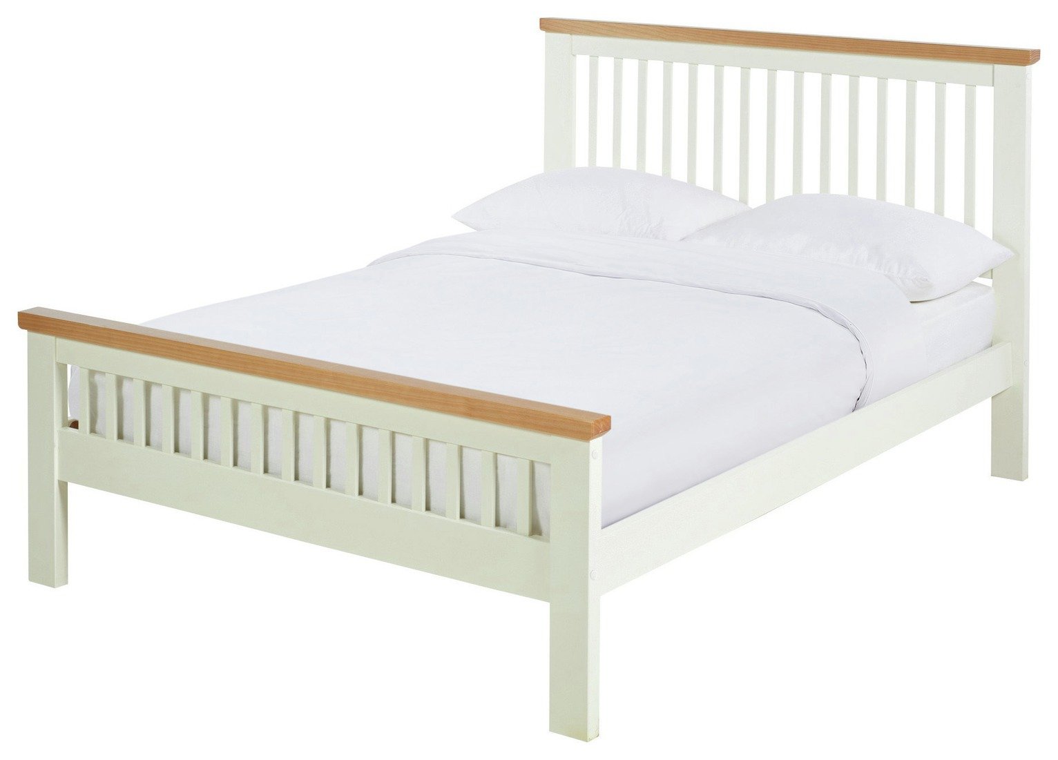 Ion Argos Home Aubrey Superking Wooden Bed Frame - Two Tone Oak And Cream Super King