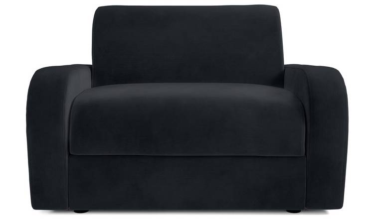 Jay-Be Deco Velvet Love Chair Sofa Bed - Charcoal