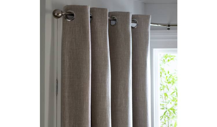 Habitat Linen Look Blackout Thermal Eyelet Curtains -Oatmeal