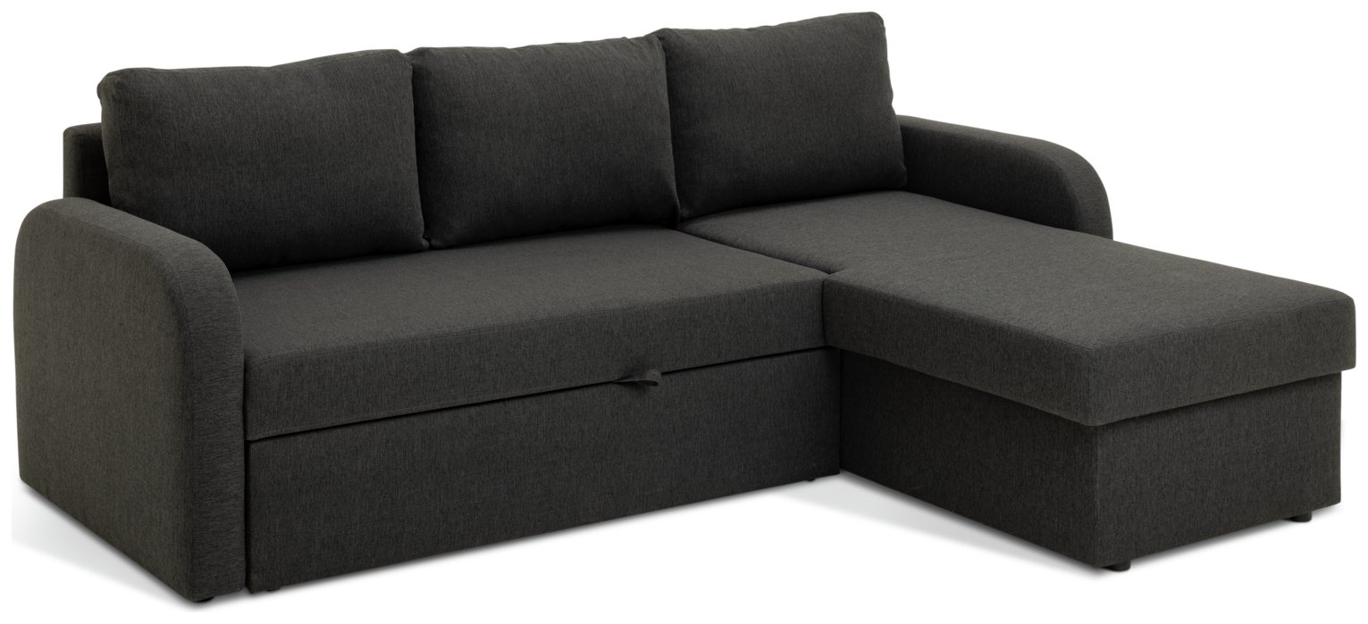 Habitat Carter Right Hand Corner Chaise Sofa Bed - Charcoal