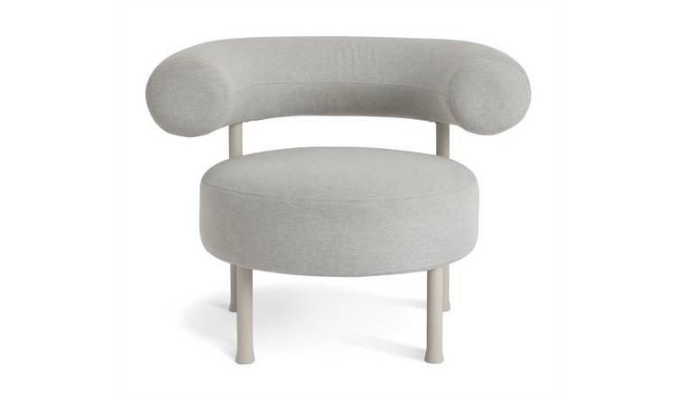 Habitat 60 Tuva Fabric Curved Chair - Grey