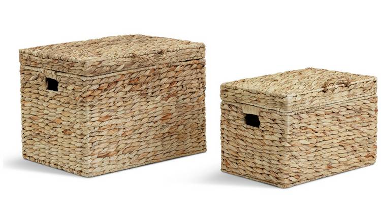 Buy Habitat Set of 2 Woven Storage Baskets Natural Decorative storage boxes Habitat