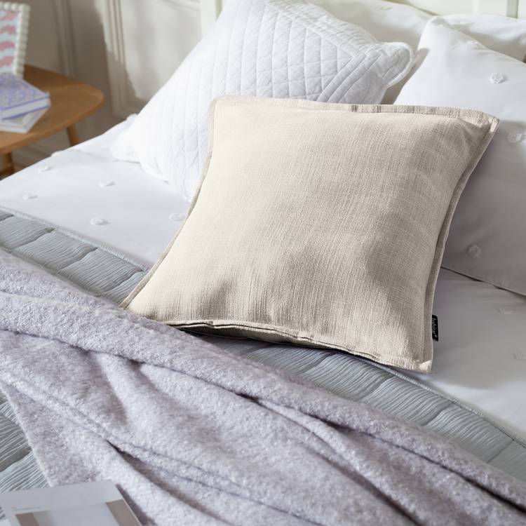 Habitat Linen Look Cushion - Neutral - 50x50cm 0