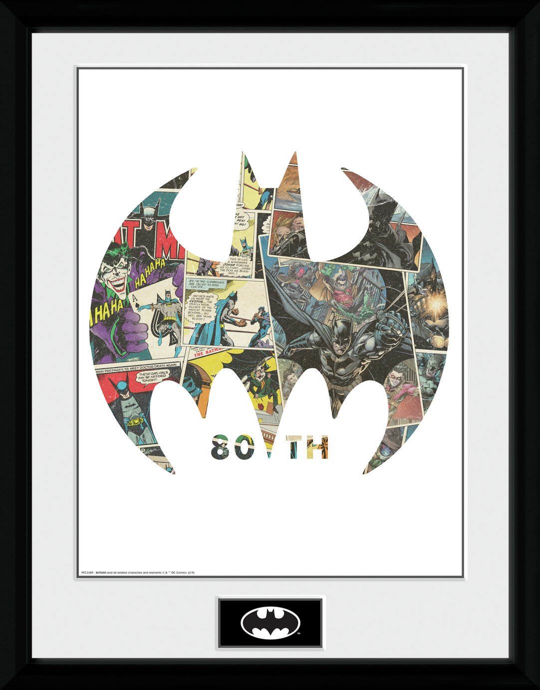 Batman Comic Symbol Framed Print - 30x40cm