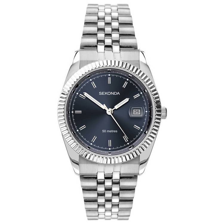 Sekonda Men's Stainless Steel Blue Dial Bracelet Watch 0