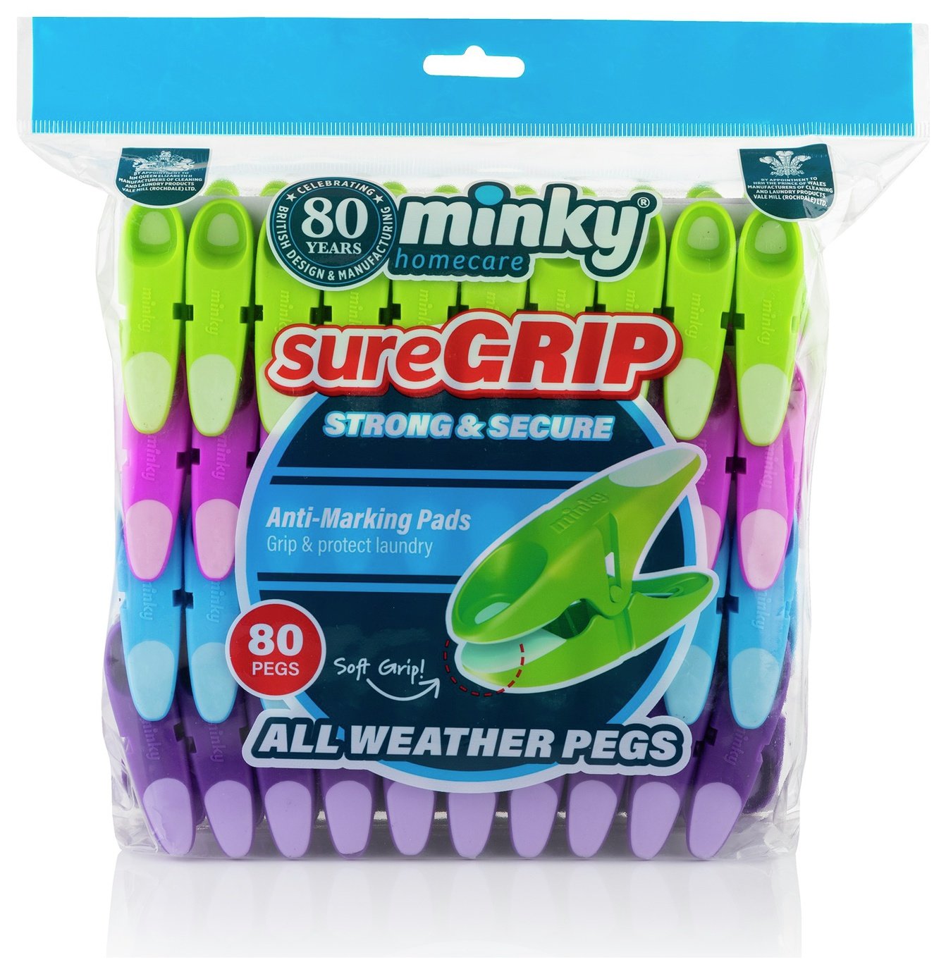 Minky Sure Grip Pegs - Pack of 80