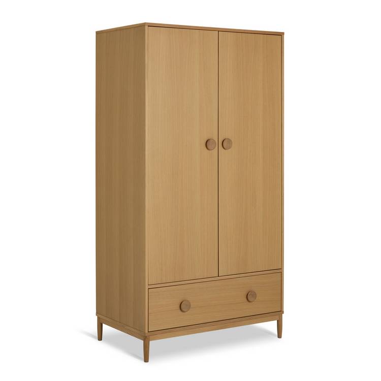 Habitat Cornelia 2 Door 1 Drawer Wardrobe - Oak 0