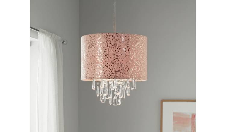 Buy Argos Home Foil Suede Beaded Shade Rose Gold Lamp Shades Argos