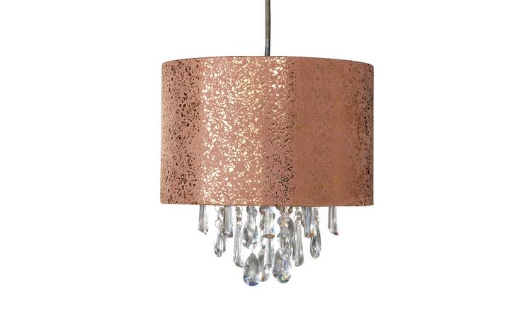 Buy Argos Home Foil Suede Beaded Shade Rose Gold Lamp Shades Argos