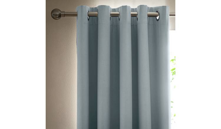 Habitat Plain Blackout Eyelet Curtains - Dove Grey