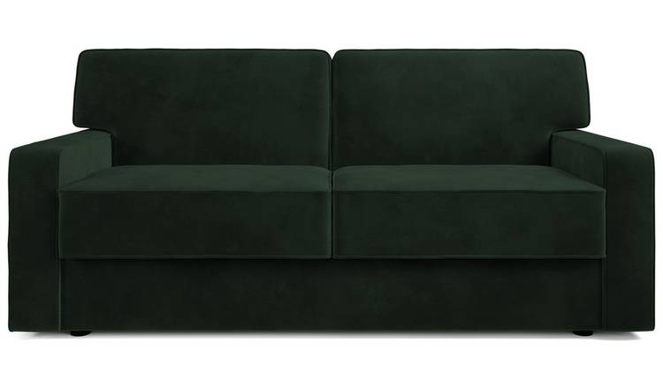 Jay-Be Linea Velvet 3 Seater Sofa Bed - Dark Green