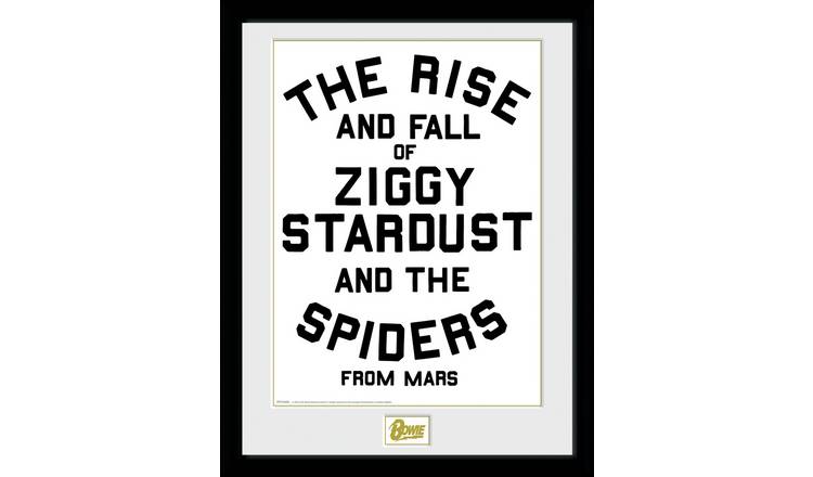 David Bowie Rise & Fall Typographic Framed Print - 30x40cm