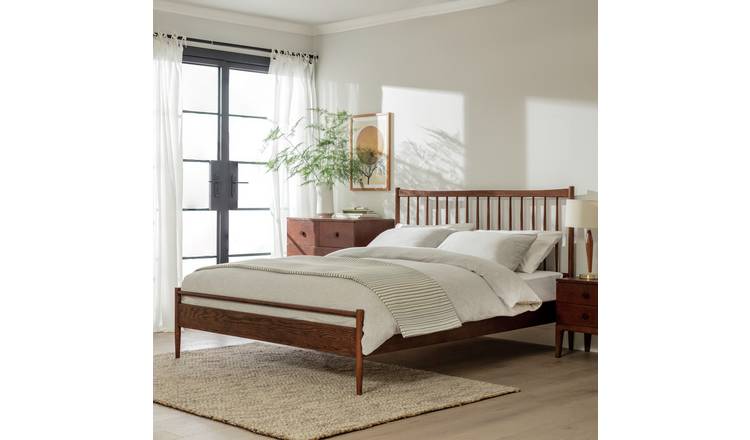 Walnut deals wood bed