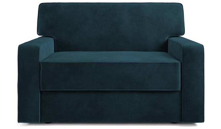 Jay-Be Linea Velvet Cuddle Chair Sofa Bed - Ink Blue