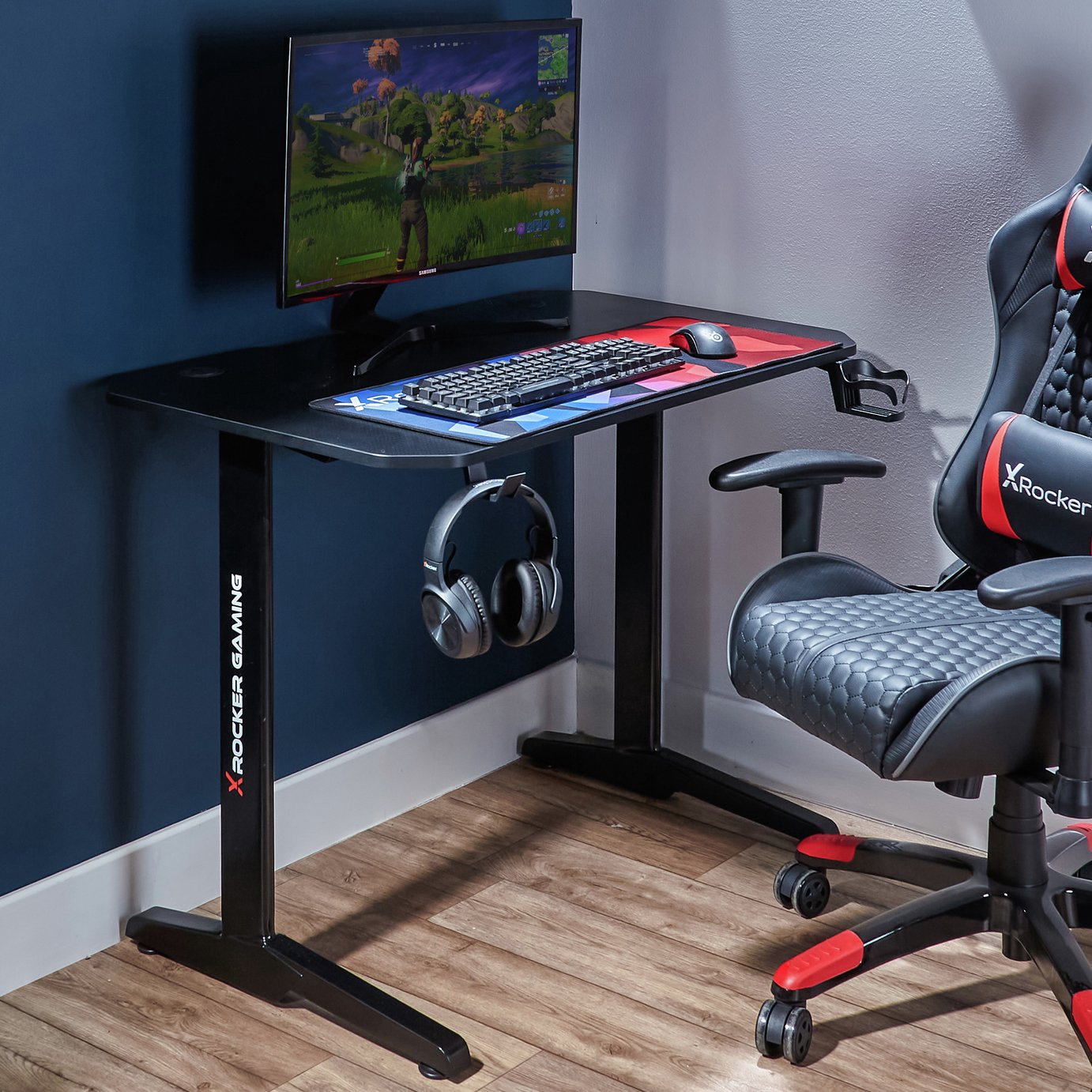 X Rocker Panther Gaming Desk - Black