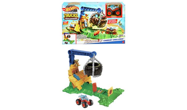 Buy Hot Wheels Monster Truck Rhinomite Chargin Challenge Playset, Toy cars  and trucks