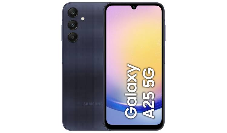 SIM Free Samsung A25 5G 128GB Mobile Phone - Blue Black 0
