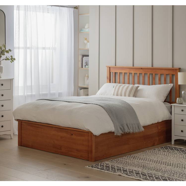 Argos Home Aspley Double Wooden End Lift Ottoman - Oak Stain 0