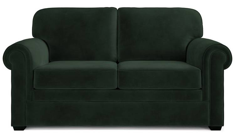 Jay-Be Heritage Velvet 2 Seater Sofa Bed - Dark Green