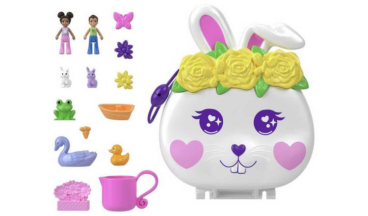 Polly Pocket Flower Garden Bunny Compact Micro Doll Playset