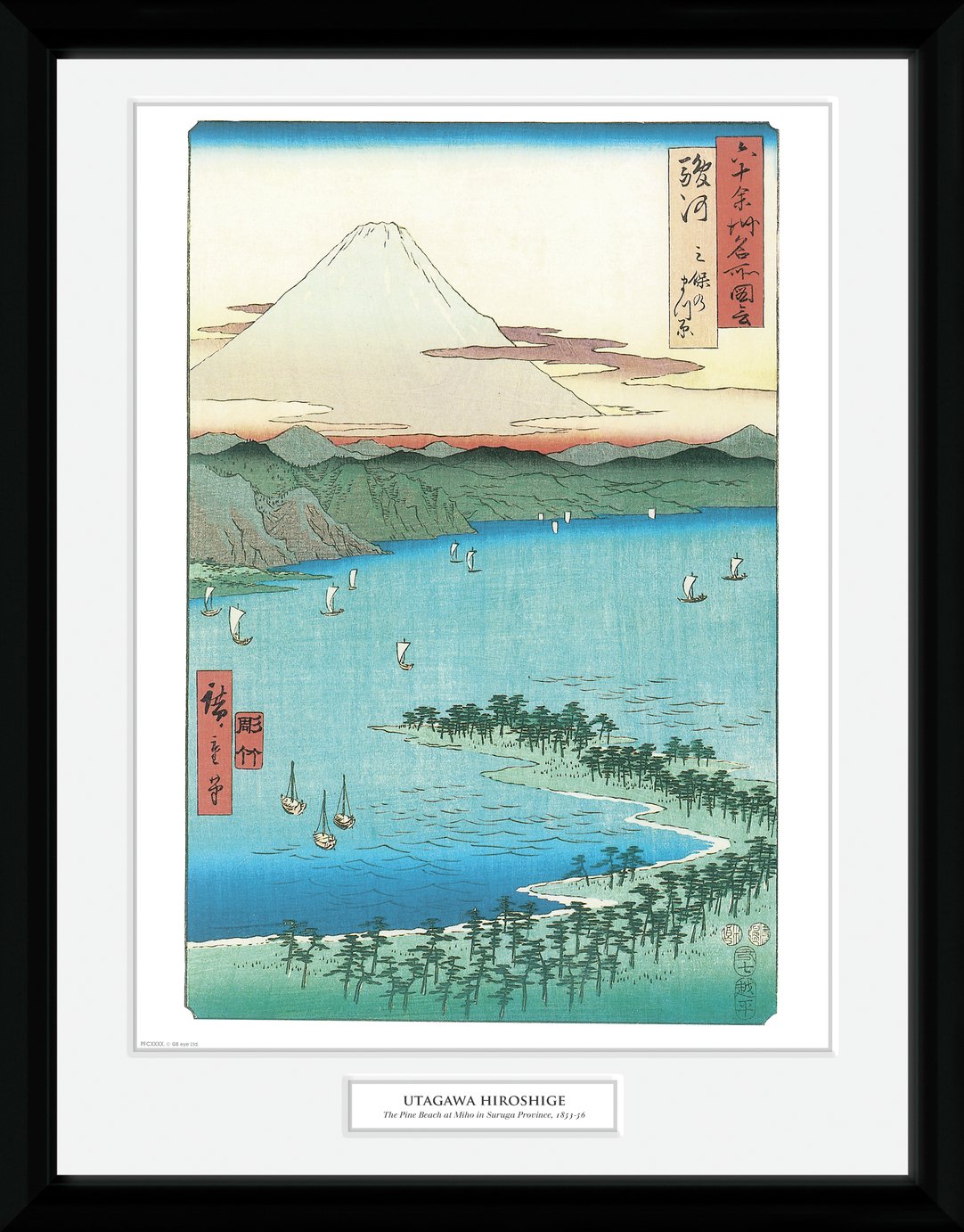 Japanese Art Hiroshige The Pine Beach Framed Print Wall Art