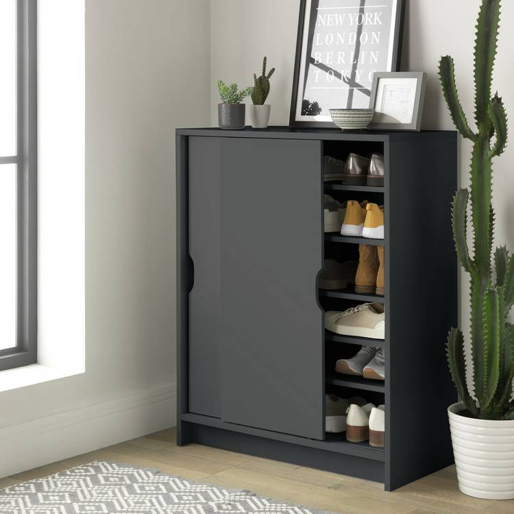 Argos Home Chloe 2 Door Shoe Storage Cabinet - Grey 0