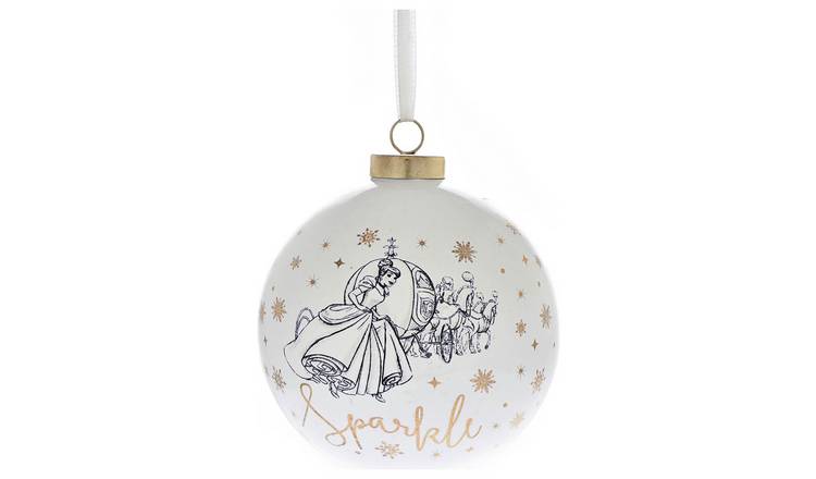 Buy Disney Cinderella Christmas Bauble - White | Christmas tree ...