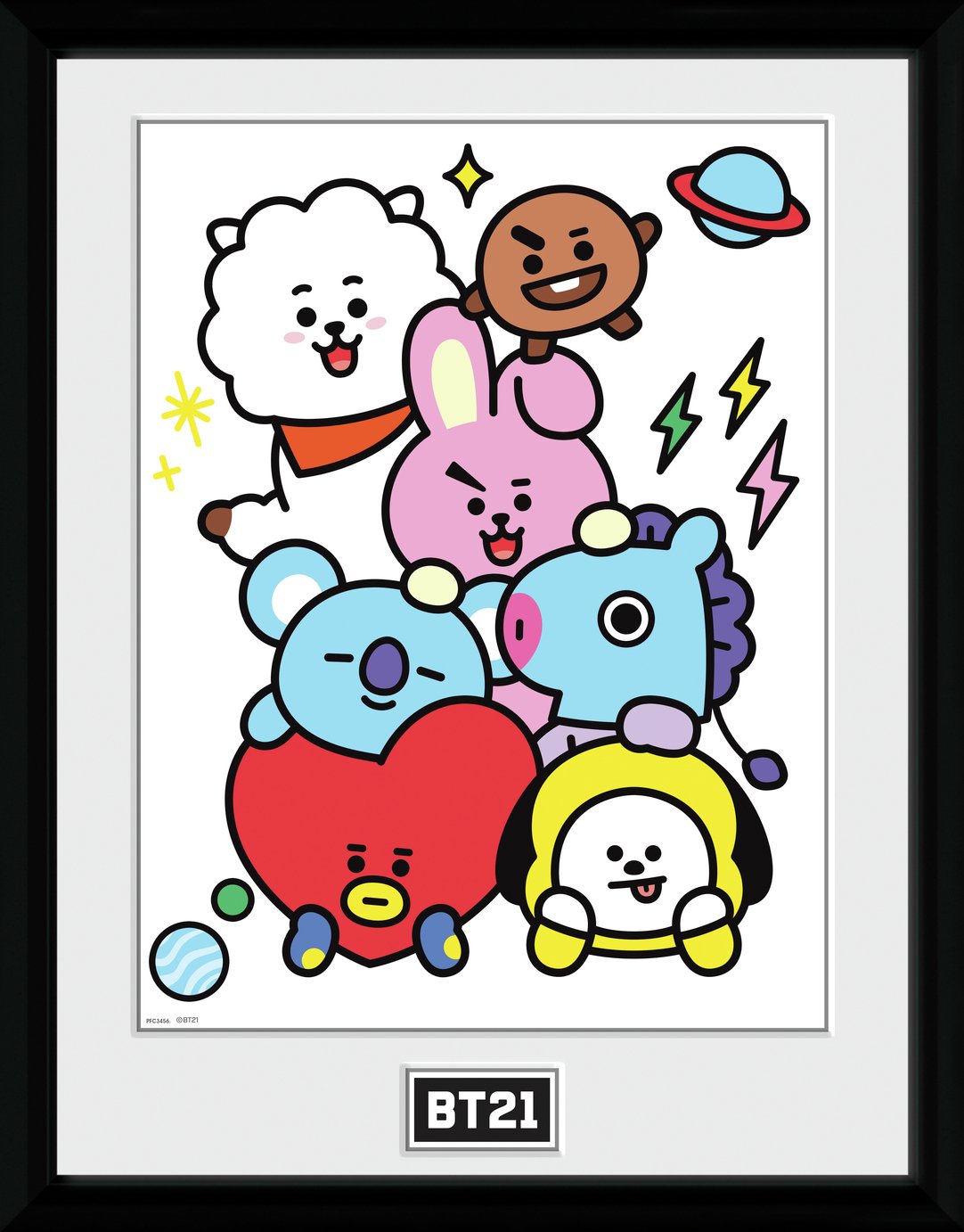 BT21 Characters Stack Framed Print Wall Art
