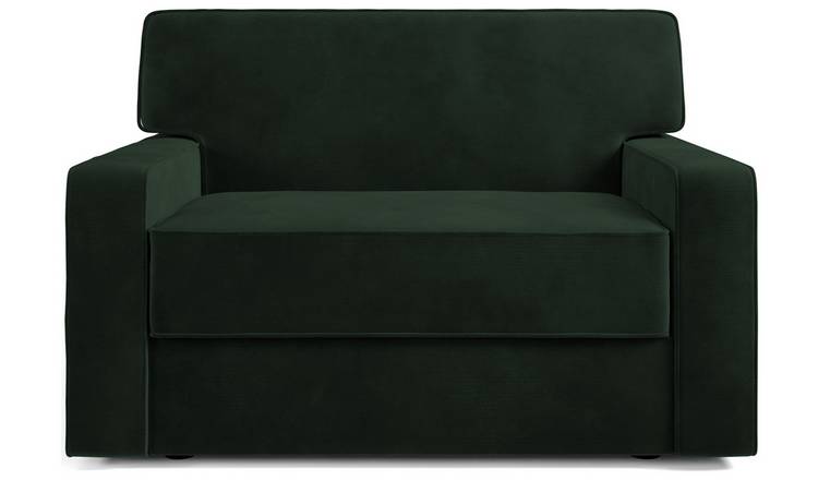 Jay-Be Linea Velvet Cuddle Chair Sofa Bed - Dark Green