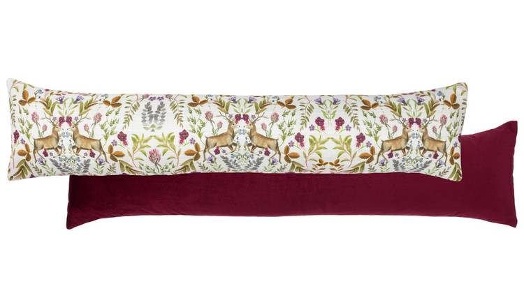 Evans Lichfield Mirror Stag Velvet Draught Excluder - Red