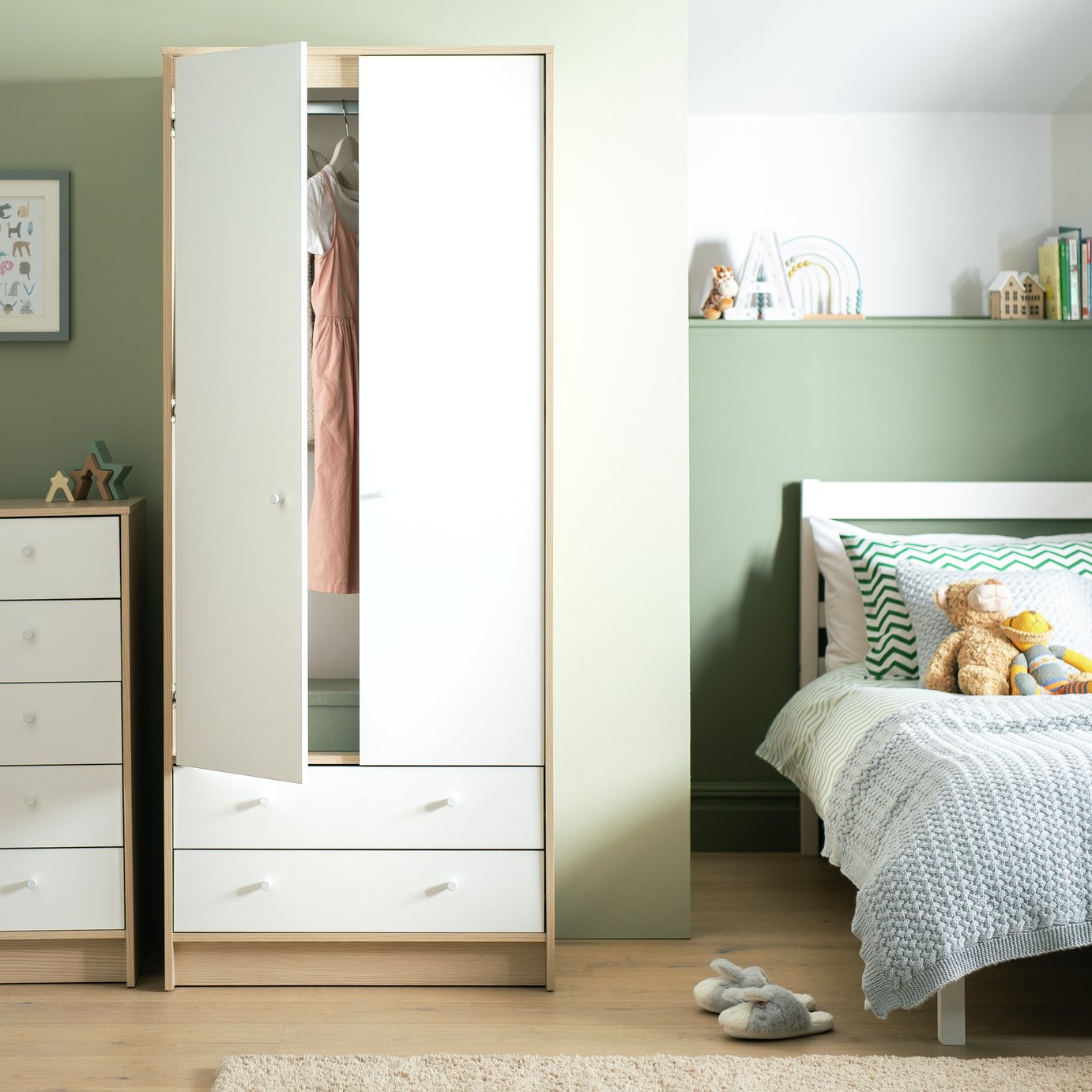 Argos Home Kids Malibu 2 Door 2 Drawer Wardrobe - Acacia