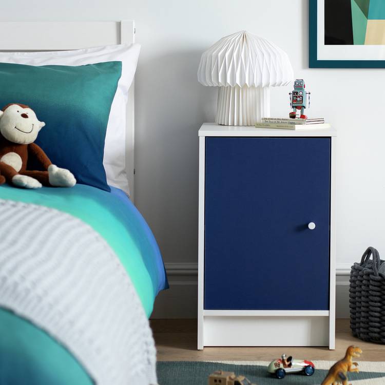 Argos Home Kids Malibu 1 Door Bedside Table - Blue 0