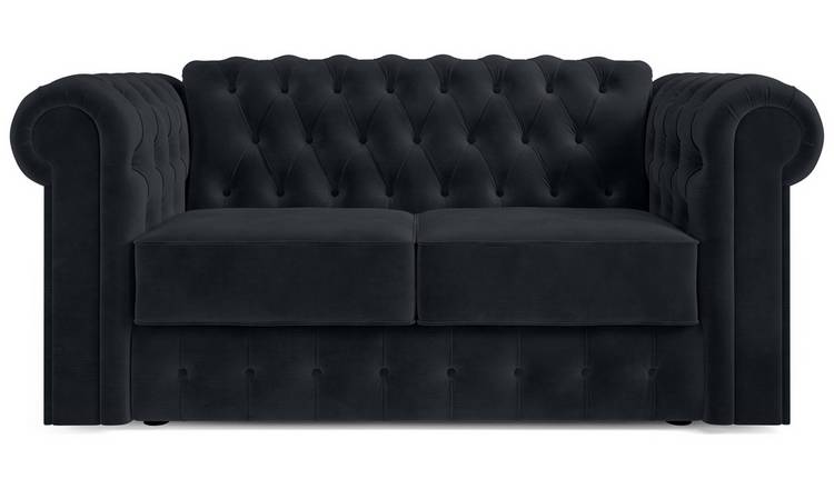 Jay-Be Chesterfield Velvet 2 Seater Sofa Bed - Charcoal