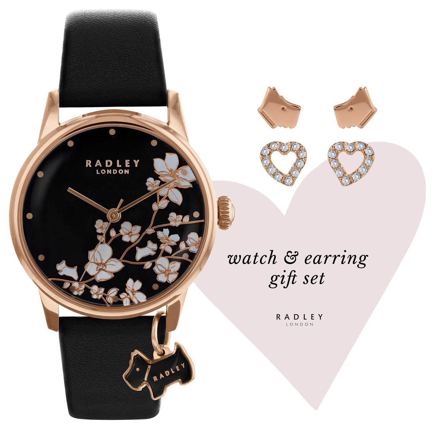 Radley Ladies Black Leather Strap Watch & Earrings Gift Set Review