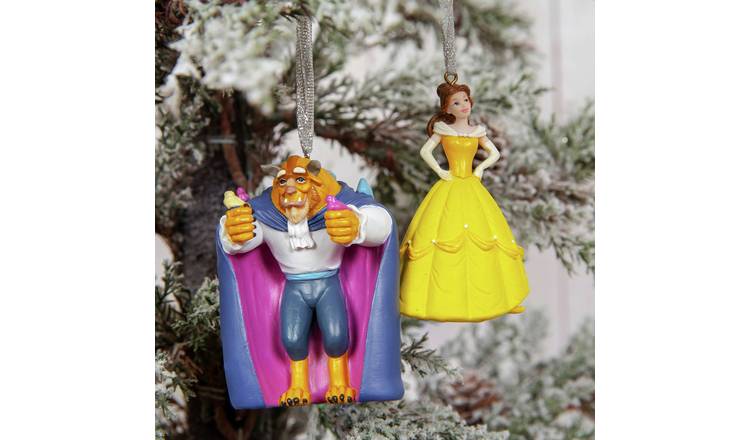 Disney Pack of 2 Beauty & Beast Christmas Tree Decorations