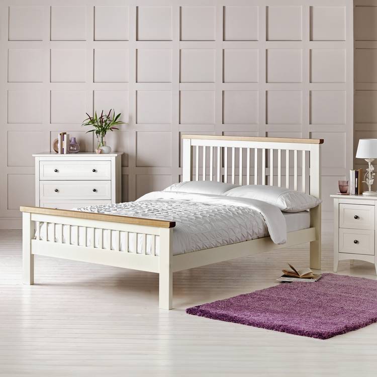 Argos Home Aubrey Double Wooden Bed Frame - Two Tone 0