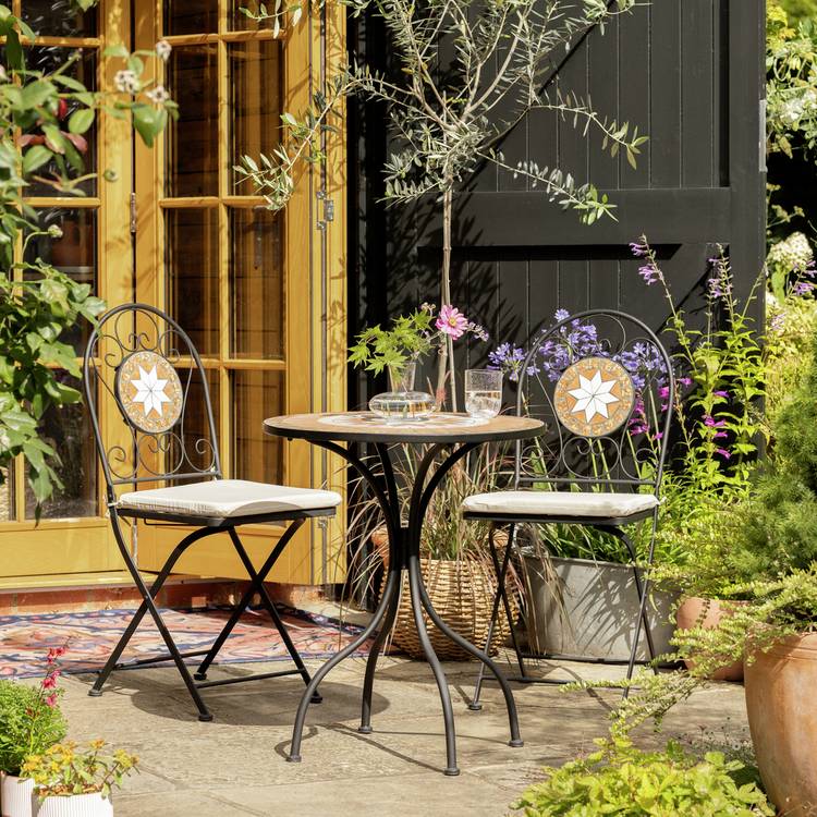 Argos Home Genoa 2 Seater Metal Garden Bistro Set - Black 0