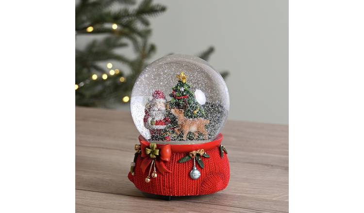 The Seasonal Gift Co Santa & Reindeer Christmas Snow Globe