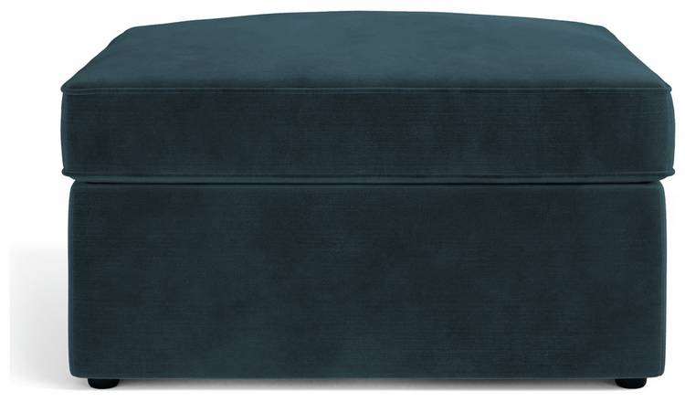 Jay-Be Velvet Footstool Chair Bed - Ink Blue