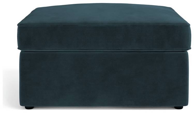 Jay-Be Velvet Footstool Chair Bed - Ink Blue