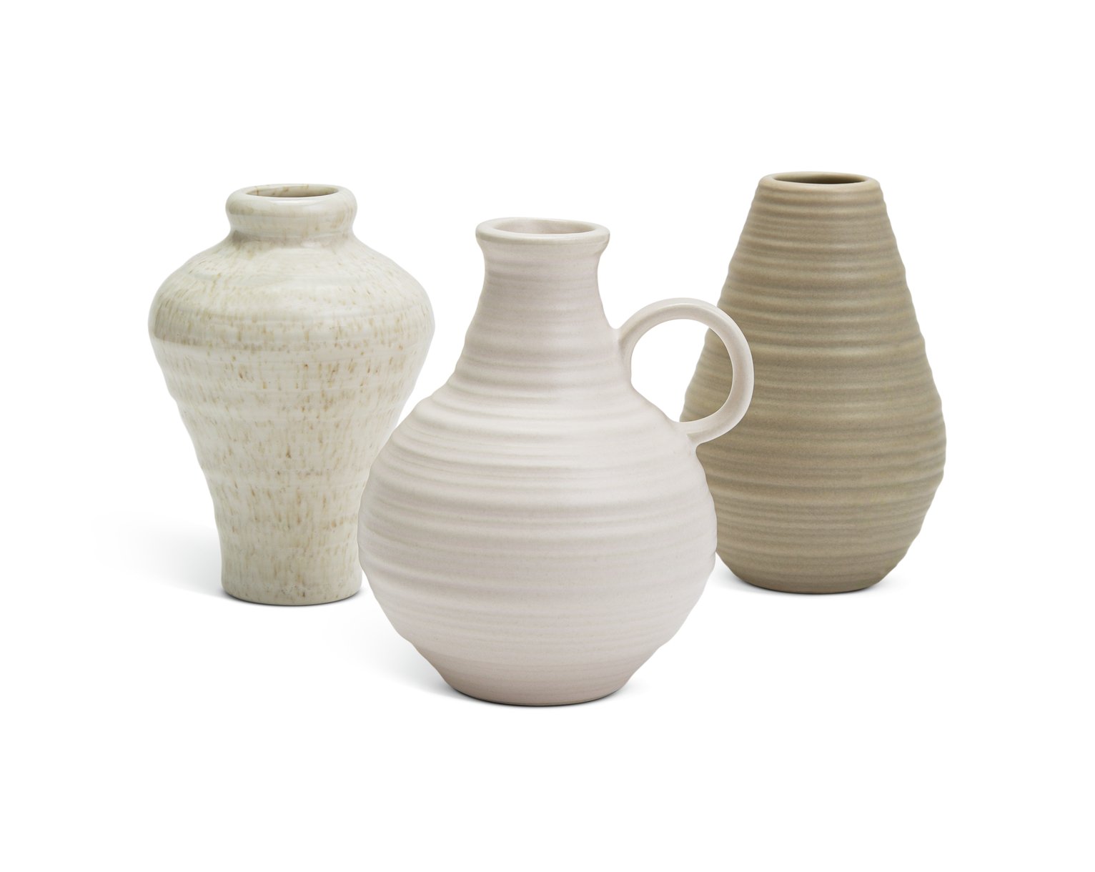 Habitat Ceramic Bud Vases - Set of 3 - Cream