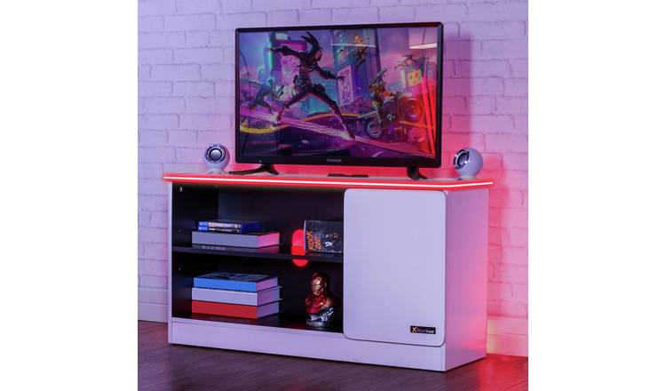 X Rocker Carbon Tek Media Unit - White